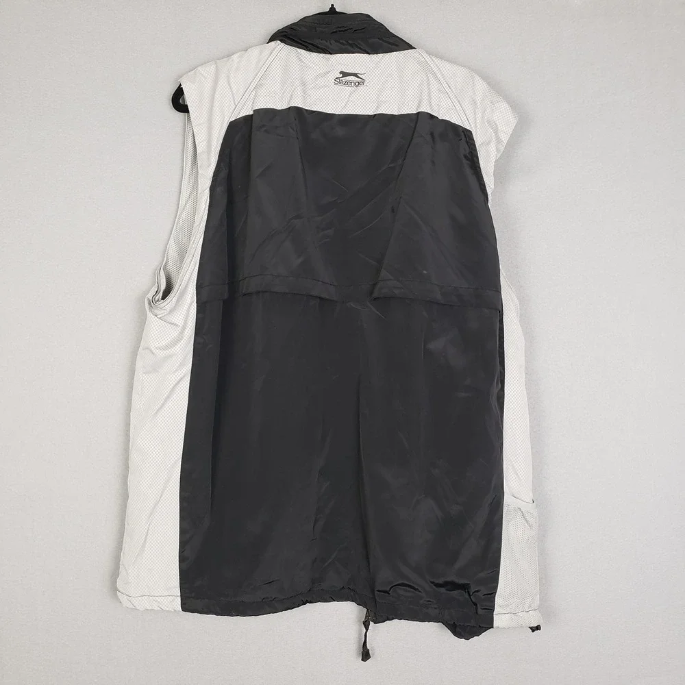 Slazenger Men's Size XL‎ Windbreaker Golf Vest Black White Sporty Colorblock